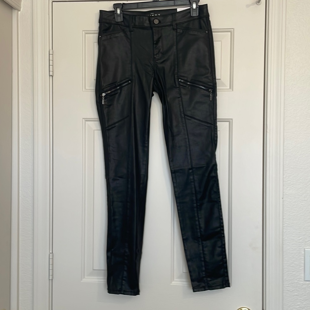 WHBM Faux Leather Skinny Jeans